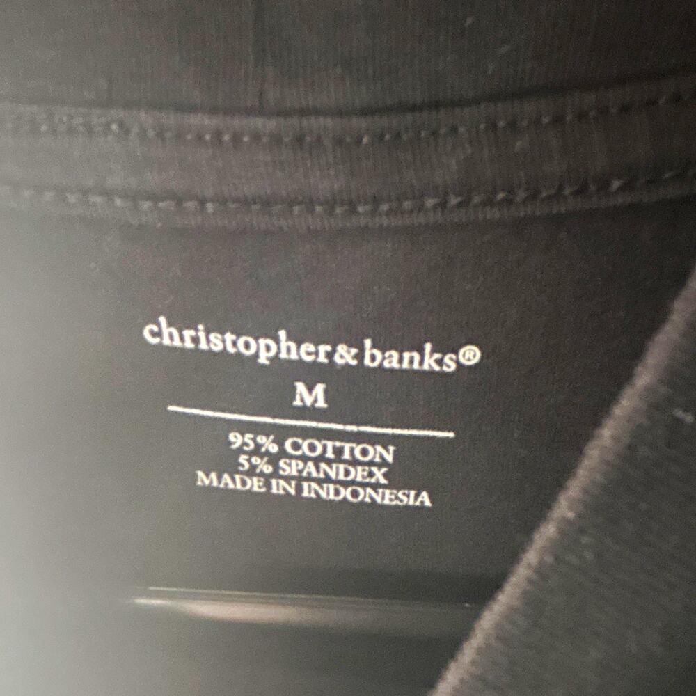 Christopher & Banks Women's Black Mock Neck Sleeveless Stretch Tank Top M
